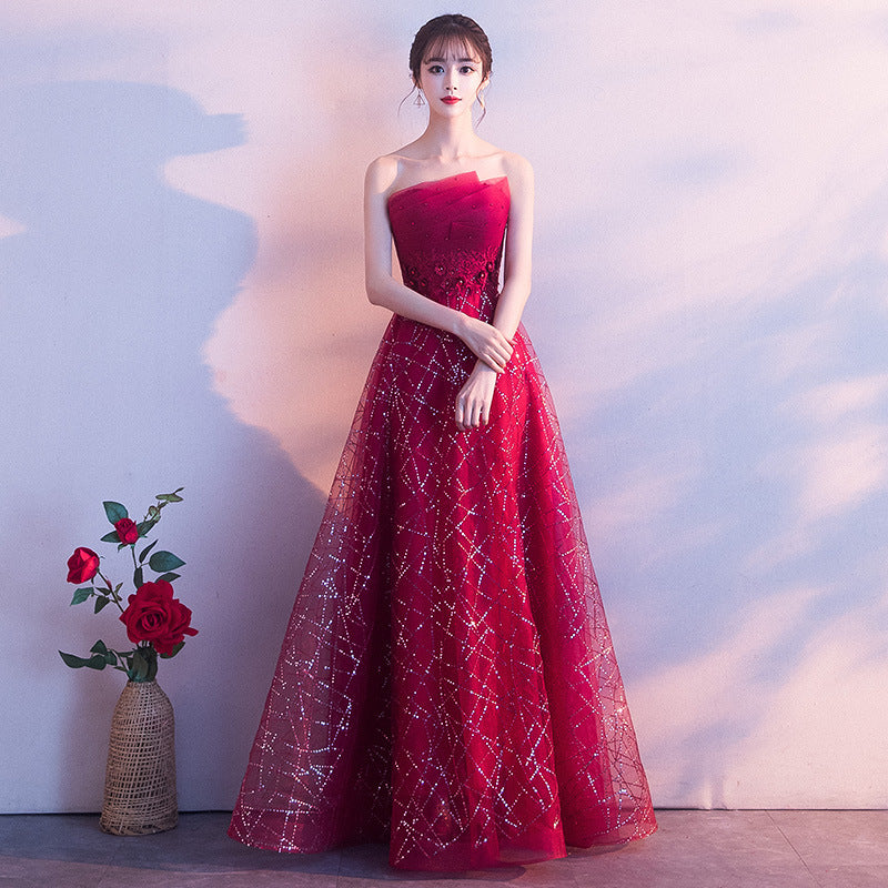 Sparkling Strapless Prom Dress (4 colors)