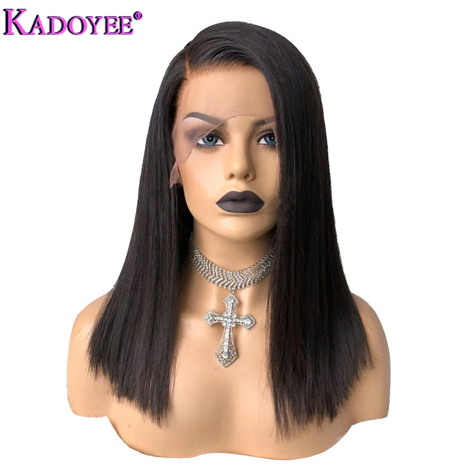 Black Straight Human Hair Wig (3 different inch lengths)
