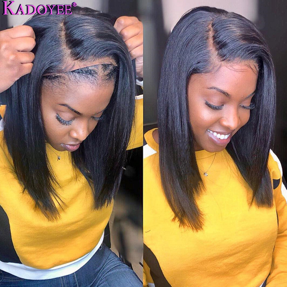 Black Straight Human Hair Wig (3 different inch lengths)