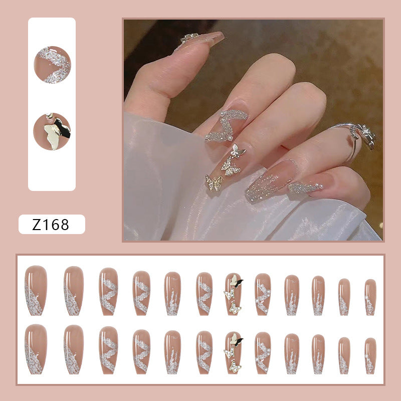 Handmade Elegant Diamond Medium Press On Nails (3 styles)
