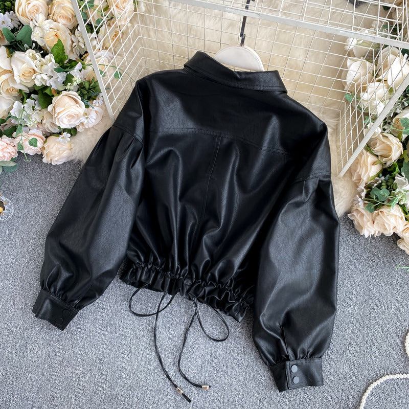 Retro Style Loose Leather Jacket (2 colors)